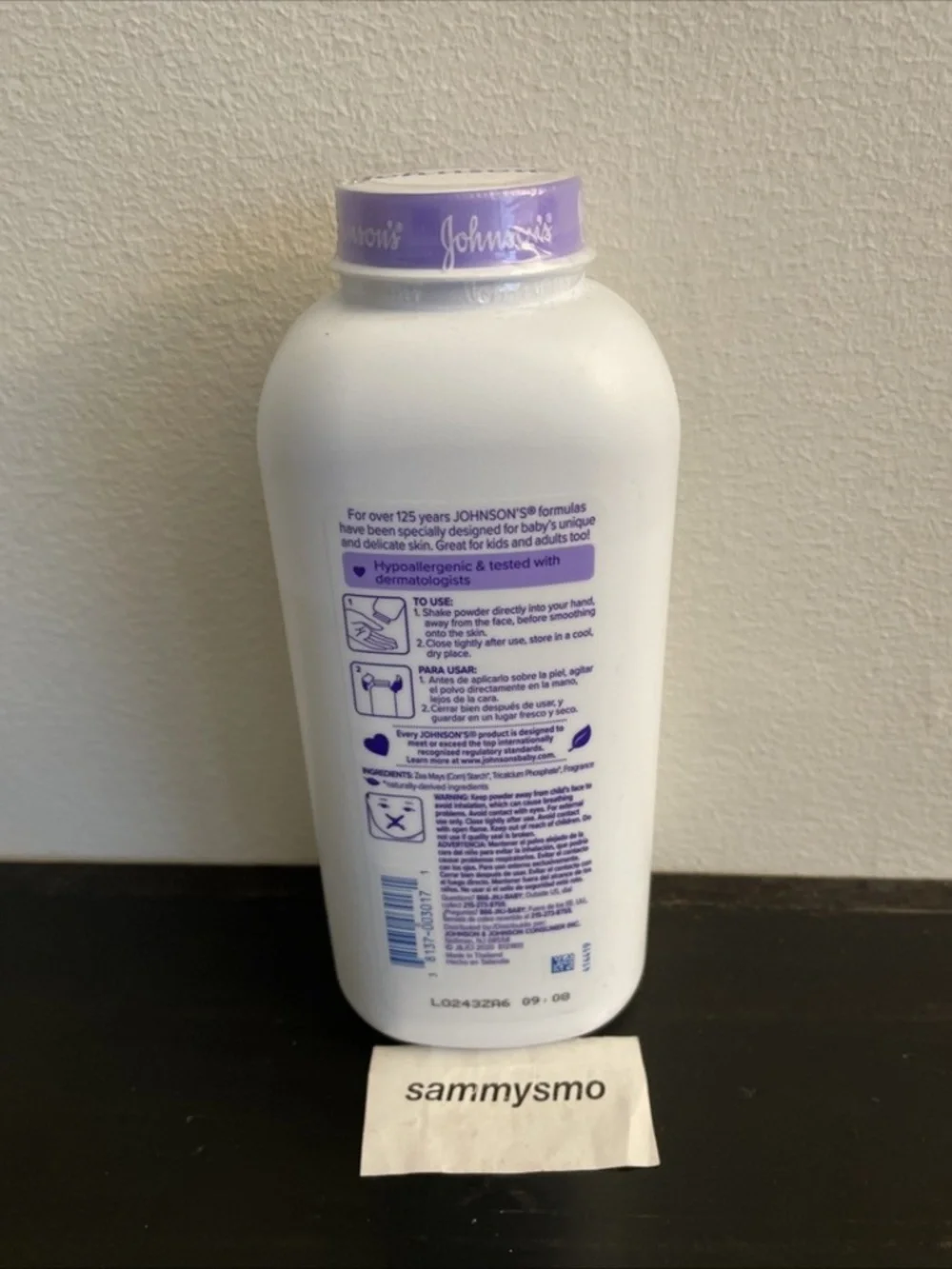 Johnson's Lavender Baby Powder, with Cornstarch, Hypoallergenic 15 oz.